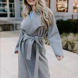 Kittenish Gray wrap coat